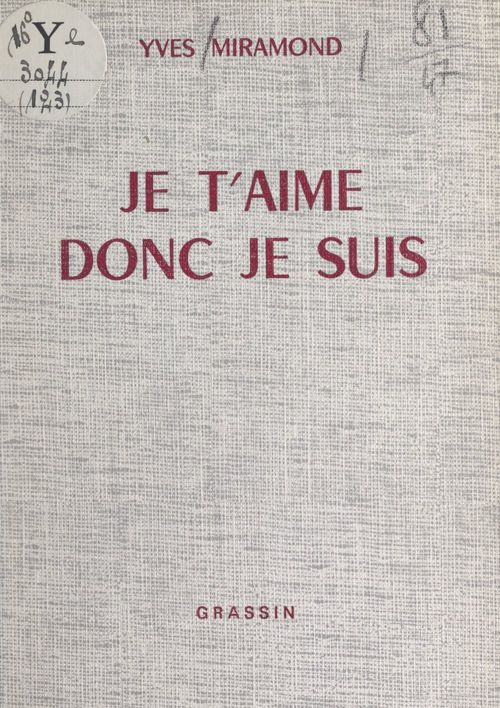 ebook cover of Je t'aime donc je suis, by Yves Miramond