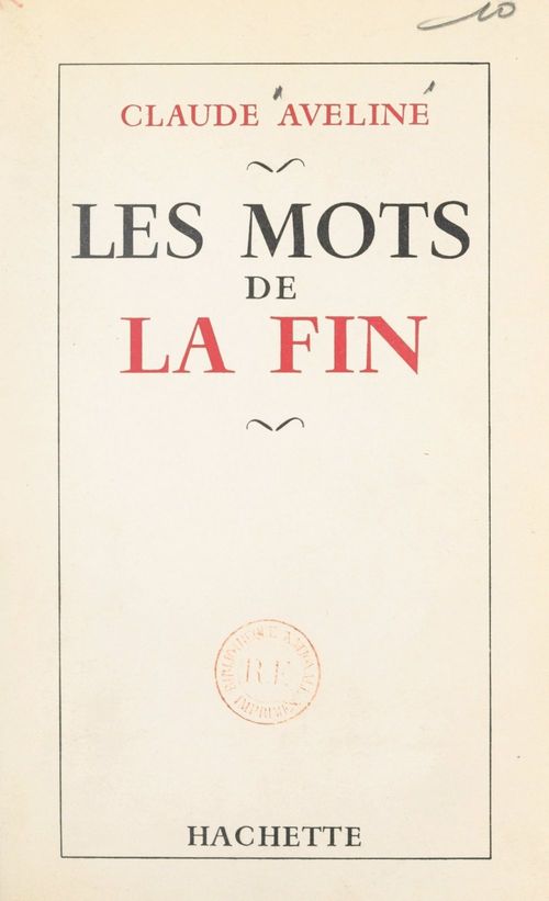 ebook cover of Les mots de la fin, by Claude Aveline