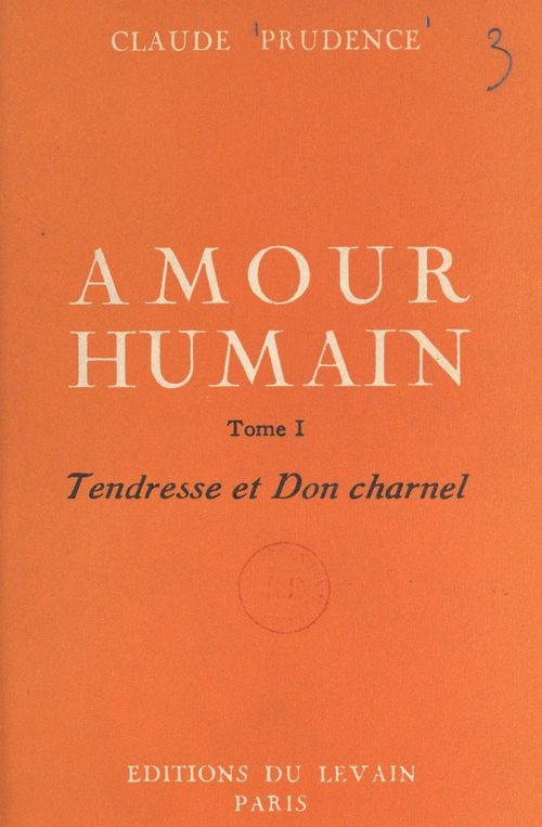ebook cover of Amour humain (1), by Claude Prudence