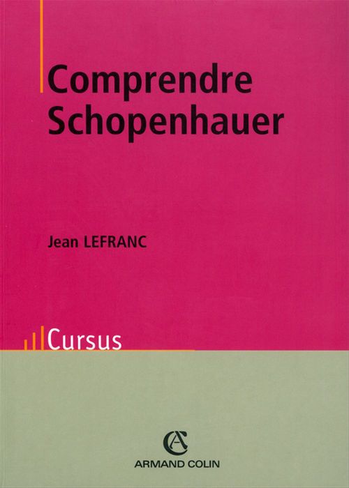 ebook cover of Comprendre Schopenhauer, by Jean Lefranc