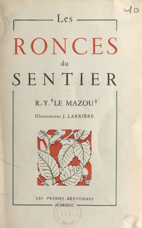 Couverture ebook de Les ronces du sentier, de Rene-Yves Le Mazou