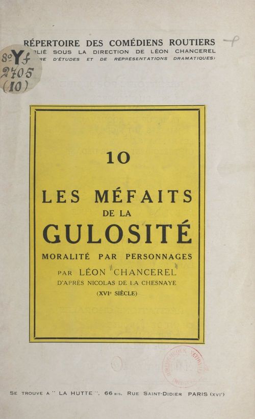 Couverture ebook de Les méfaits de la gulosité, de Leon Chancerel