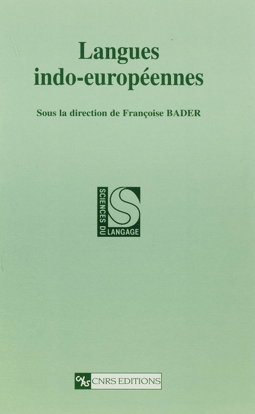 Couverture ebook de Langues indo-européennes, de Bader F