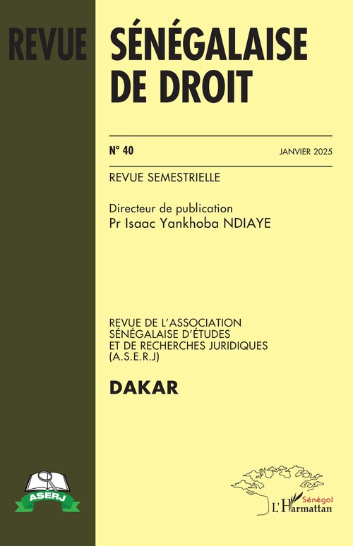 ebook cover of Revue Sénégalaise de Droit N° 40 Janvier 2025, by