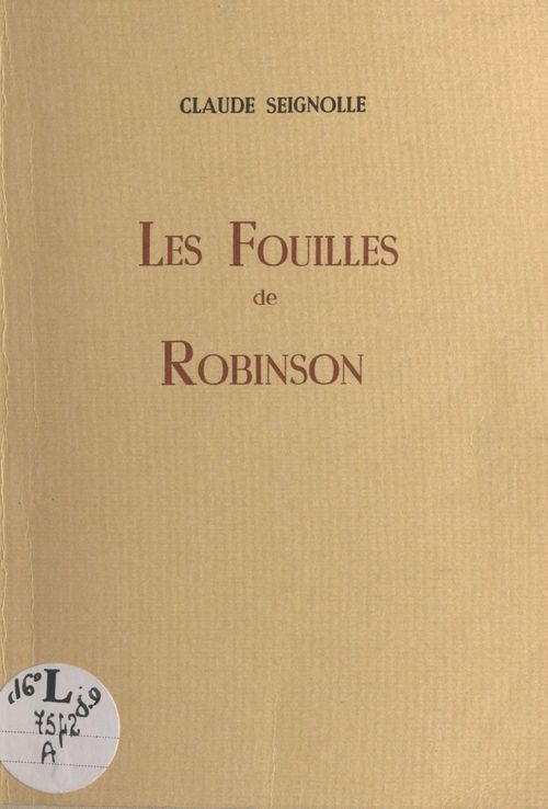 Couverture ebook de Les fouilles de Robinson, de Claude Seignolle