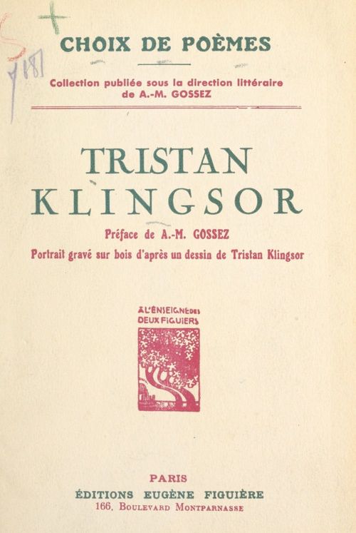 ebook cover of Tristan Klingsor, by Tristan Klingsor