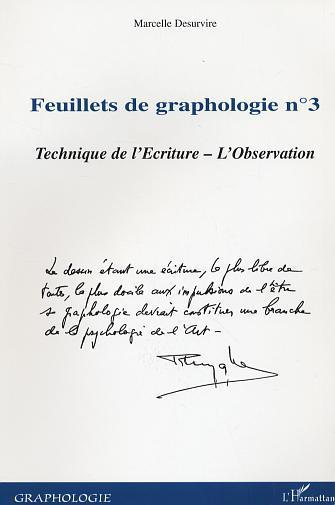 ebook cover of Feuillets de graphologie n°3, by Marcelle Desurvire