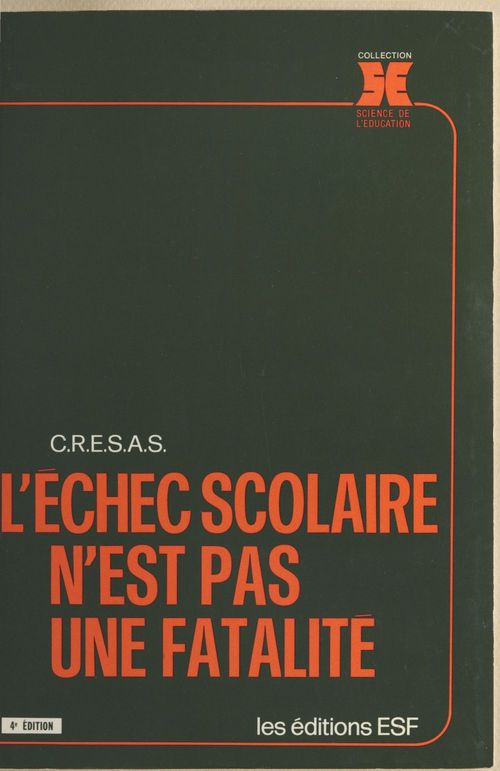 Couverture ebook de L'échec scolaire n'est pas une fatalité, de Collectif