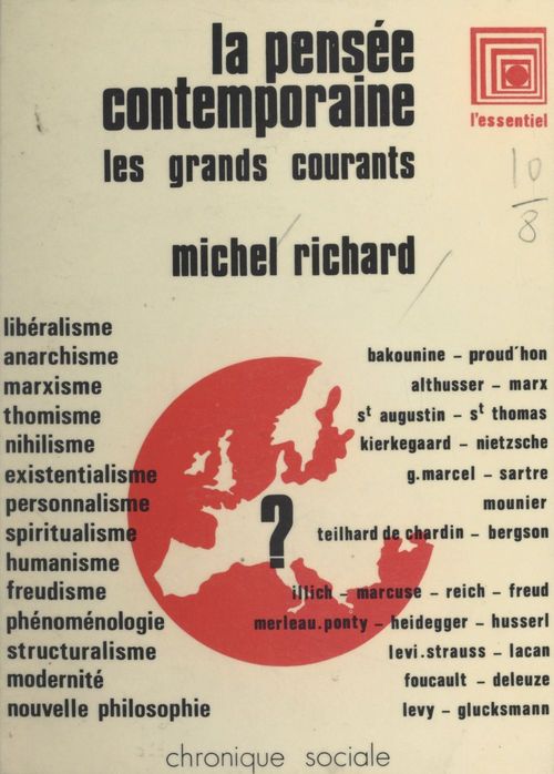 Couverture ebook de La pensée contemporaine : les grands courants, de Michel Richard