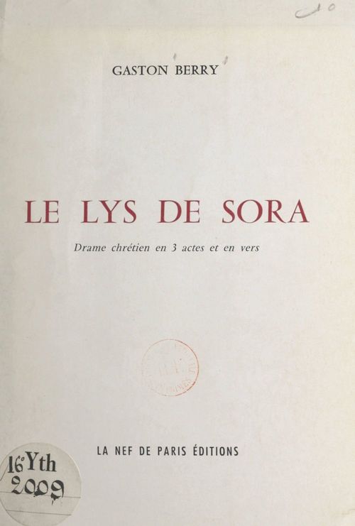 Couverture ebook de Le lys de Sora, de Gaston Berry