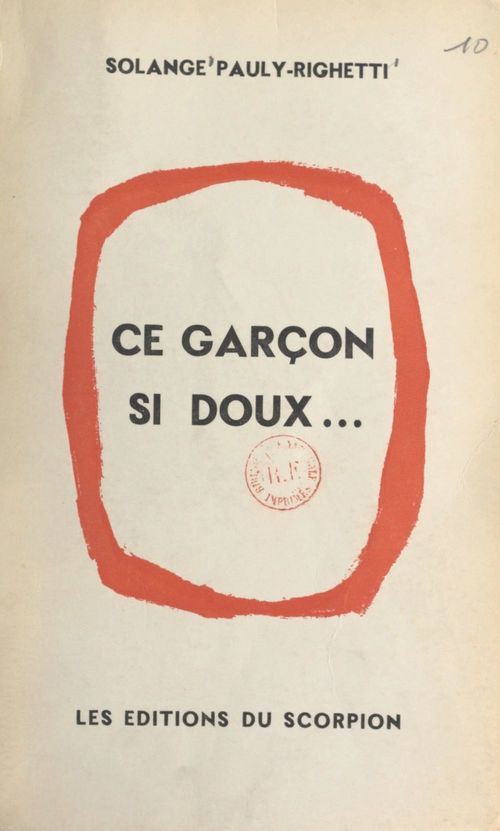 Couverture ebook de Ce garçon si doux..., de Solange Pauly-Righetti