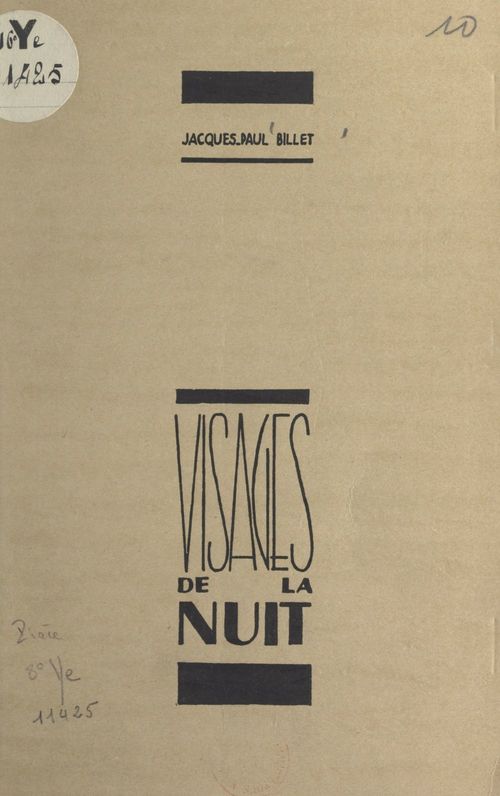 Couverture ebook de Visages de la nuit, de Jacques-Paul Billet
