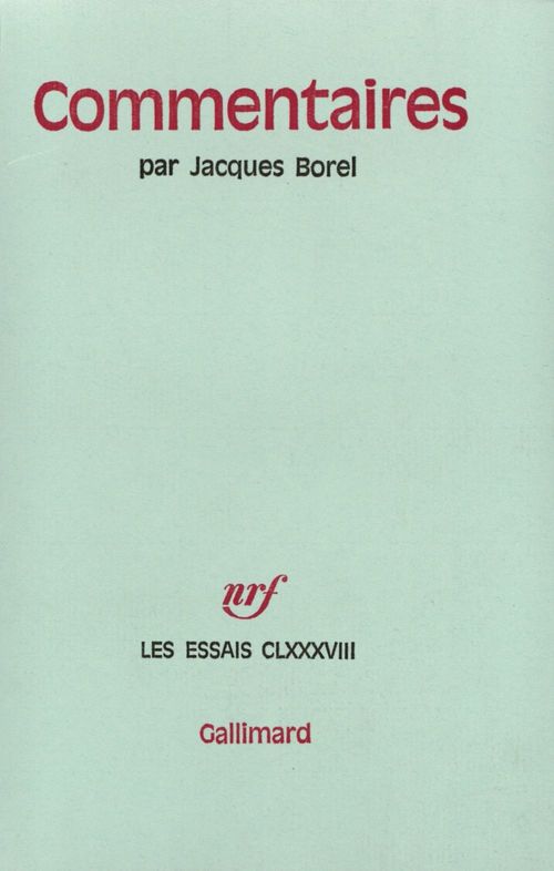 Couverture ebook de Commentaires, de Jacques Borel