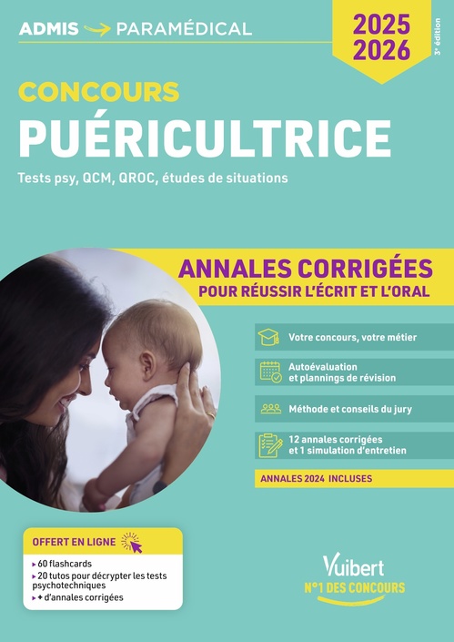 ebook cover of Concours Puéricultrice - Annales corrigées - Sujets 2024, by Mandi Gueguen, Richard Guçek
