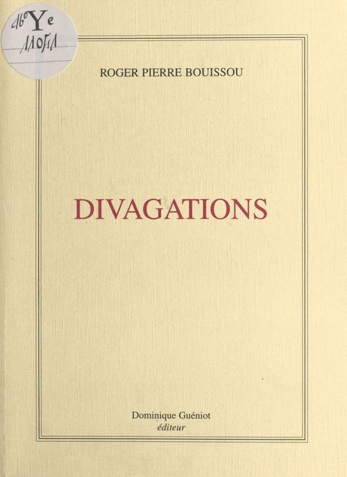 ebook cover of Divagations, by Roger Pierre Bouissou