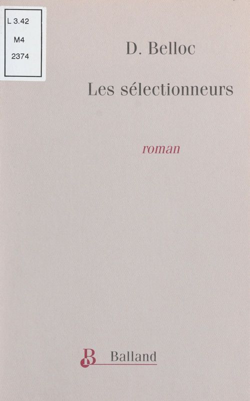 ebook cover of Les Sélectionneurs, by Denis Belloc