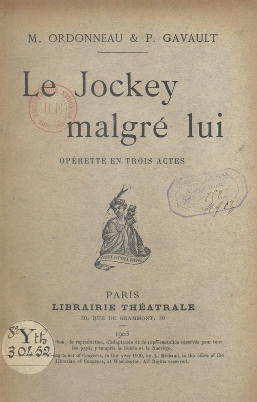 ebook cover of Le jockey malgré lui, by Maurice Ordonneau, Paul Gavault
