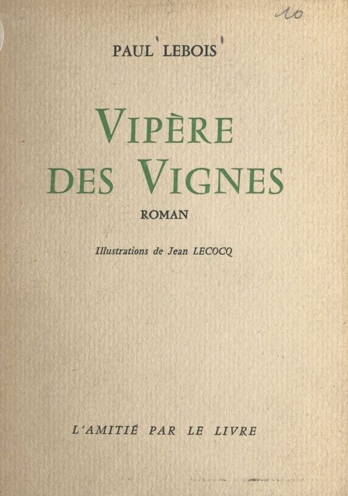 Couverture ebook de Vipère des vignes, de Paul Lebois