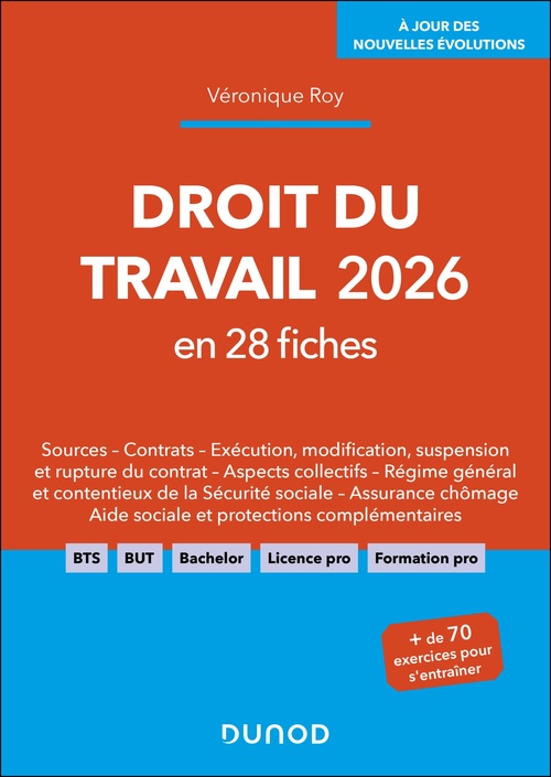 Couverture ebook de Droit du travail 2026 en 28 fiches, de Véronique Roy