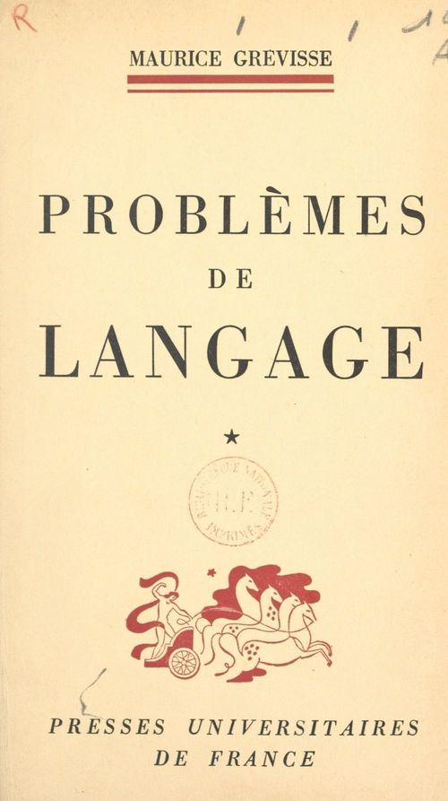 ebook cover of Problèmes de langage (1), by Maurice Grevisse