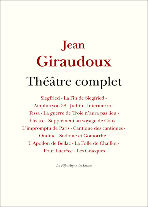 Couverture ebook de Théâtre complet, de Jean Giraudoux