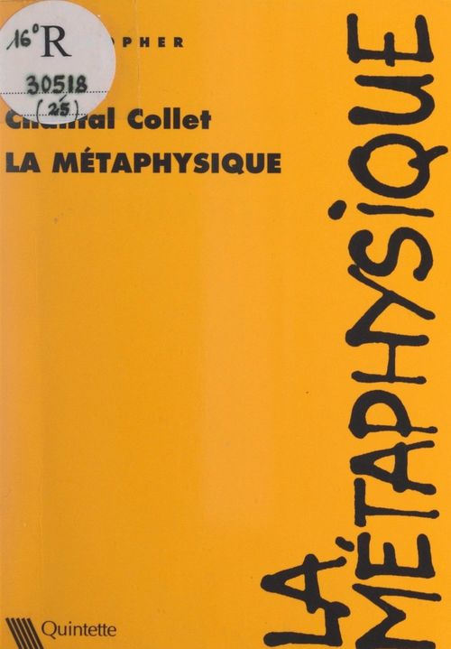 Couverture ebook de La métaphysique, de Chantal Collet