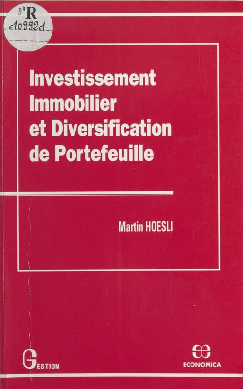 ebook cover of Investissement immobilier et diversification de portefeuille, by Hoesli/Martin