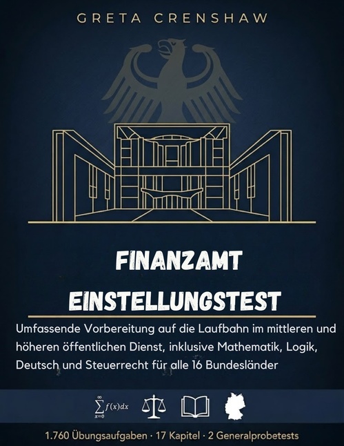 Couverture ebook de Finanzamt Einstellungstest, de Greta Crenshaw