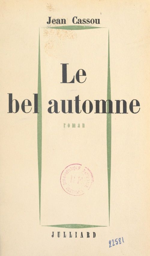 Couverture ebook de Le bel automne, de Jean Cassou