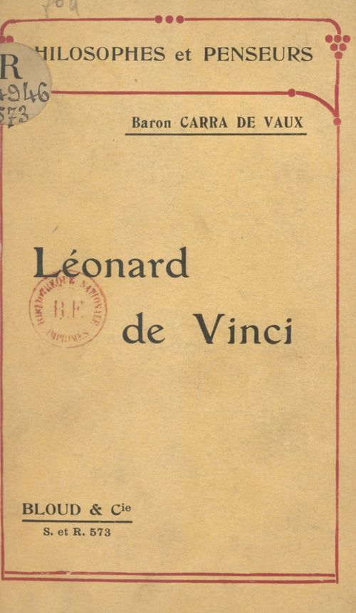 Couverture ebook de Léonard de Vinci, de Bernard Carra De Vaux