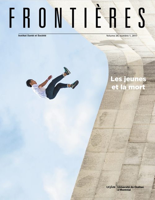 ebook cover of Frontières. Les jeunes et la mort (vol. 29, no. 1,  2017), by Christine Fawer Caputo, Denis, Florence Quinche, Helene Romano, Jocelyn Lachance, Martin Julier-Costes, Martine Roberge
