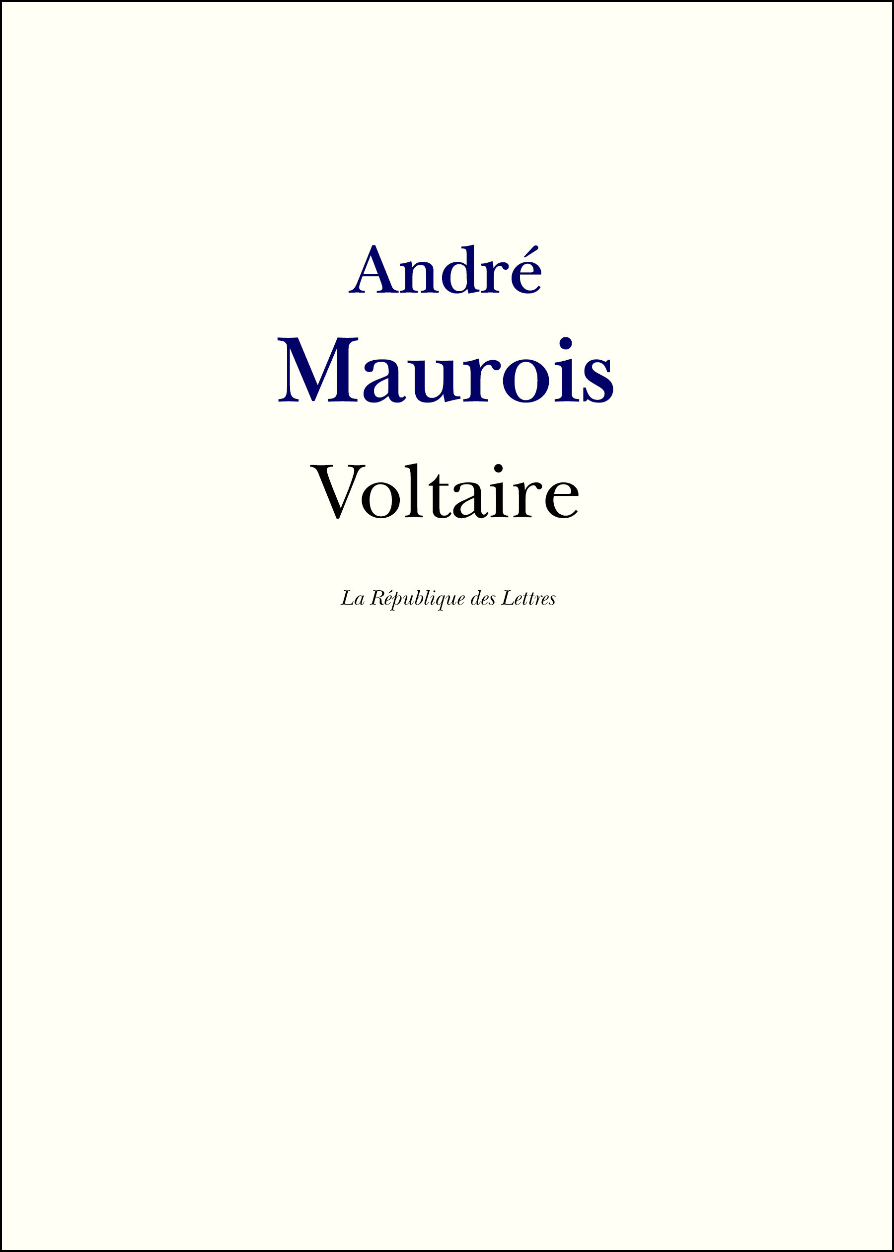 ebook cover of Voltaire, by André Maurois