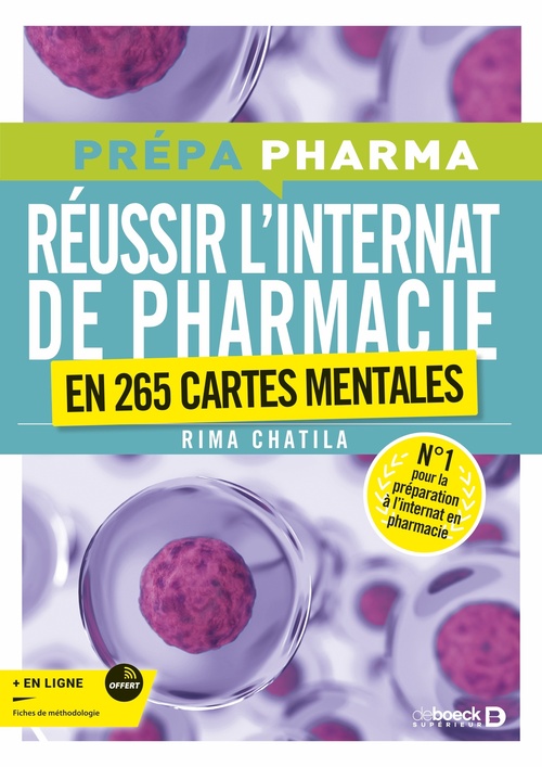 Couverture ebook de Réussir l'internat de pharmacie en 265 cartes mentales, de Rima Chatila