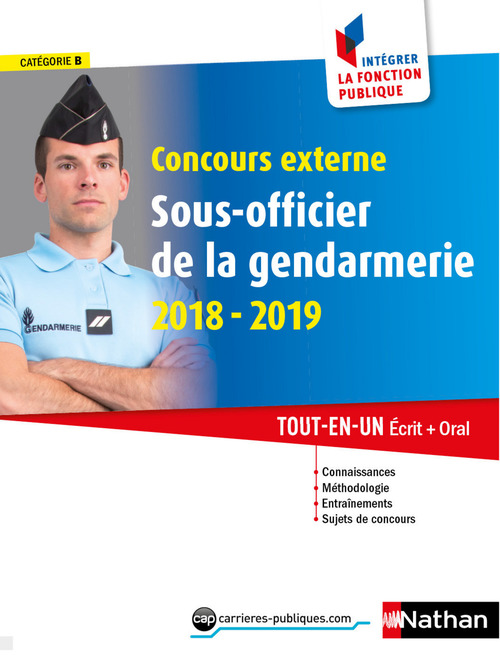 Couverture ebook de Concours Sous-officier de la gendarmerie 2018/2019 - Cat B Numéro 23 (Intégrer fonction publique), de Collectif