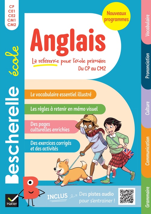 Couverture ebook de Bescherelle école - Anglais (CP, CE1, CE2, CM1, CM2), de Jean-Olivier Héron, Sota Pradier
