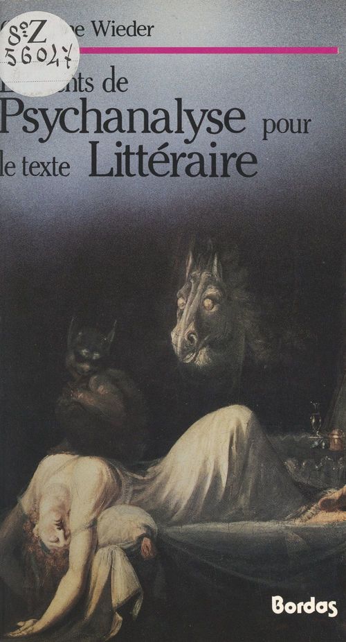 Couverture ebook de Éléments de psychanalyse pour le texte littéraire, de Catherine Wieder