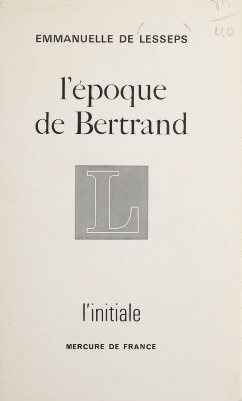 ebook cover of L'époque de Bertrand, by Lesseps Emmanuele De