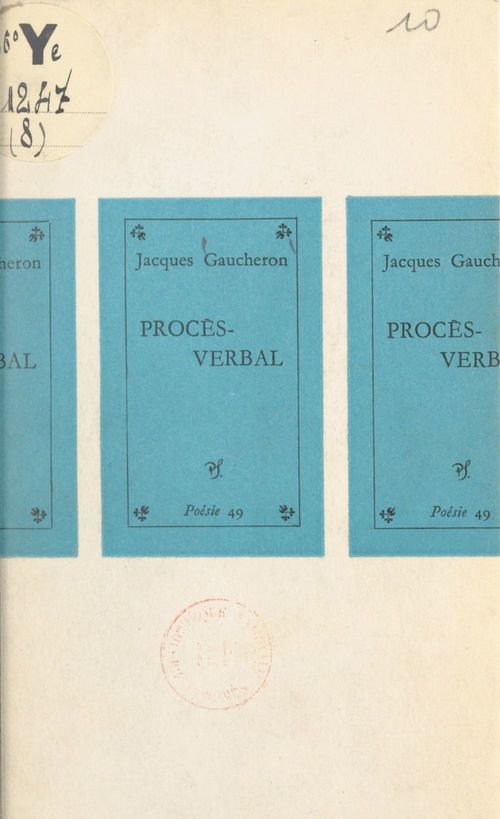 Couverture ebook de Procès-verbal, de Jacques Gaucheron