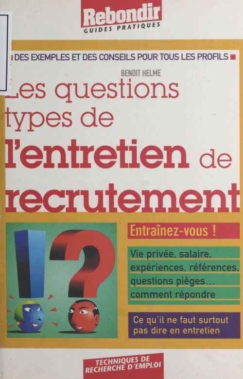 ebook cover of Les questions types de l'entretien de recrutement, by Collectif