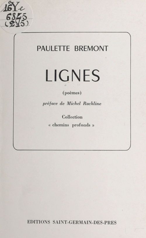 Couverture ebook de Lignes, de Paulette Bremont