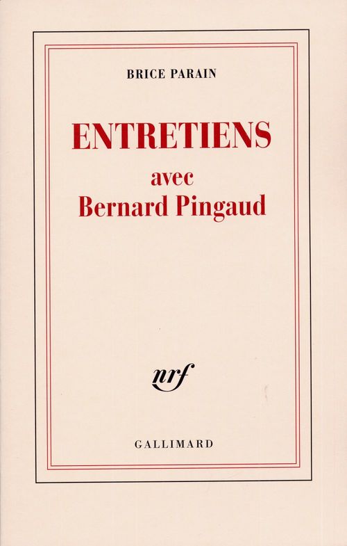ebook cover of Entretiens avec Bernard Pingaud, by Brice Parain