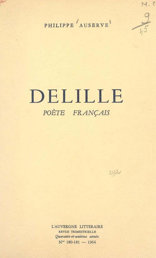 ebook cover of Delille, by Philippe Auserve