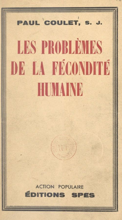 ebook cover of Les problèmes de la fécondité humaine, by Paul Coulet