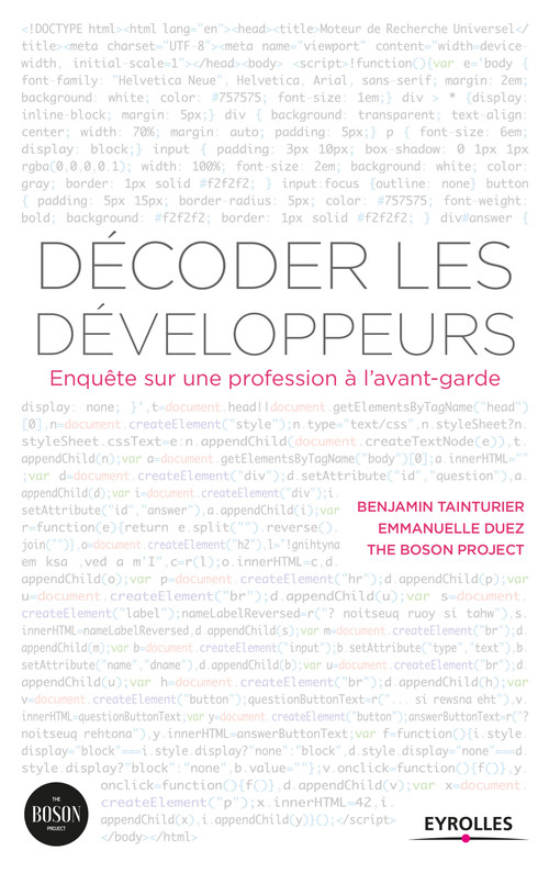 ebook cover of Décoder les développeurs, by Collectif, Emmanuelle Duez, Benjamin Tainturier