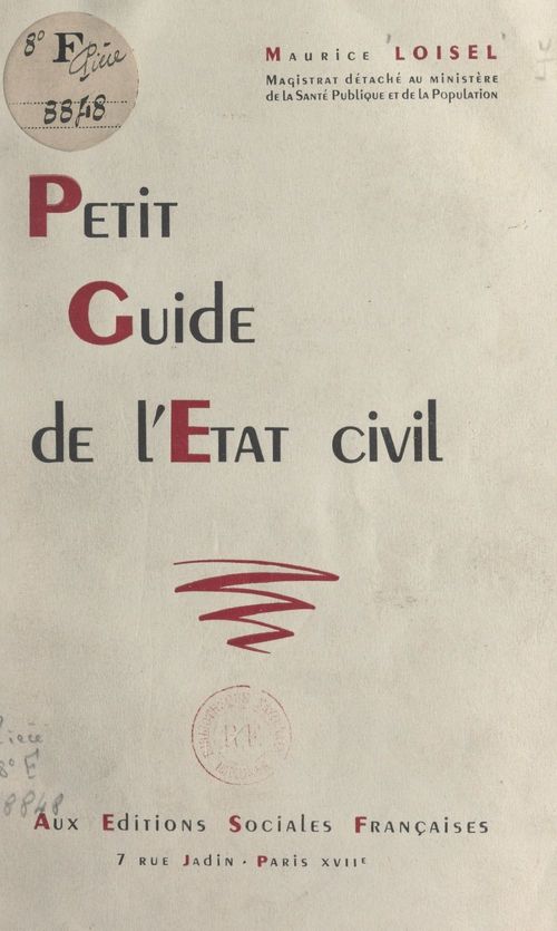 ebook cover of Petit guide de l'état civil, by Maurice Loisel