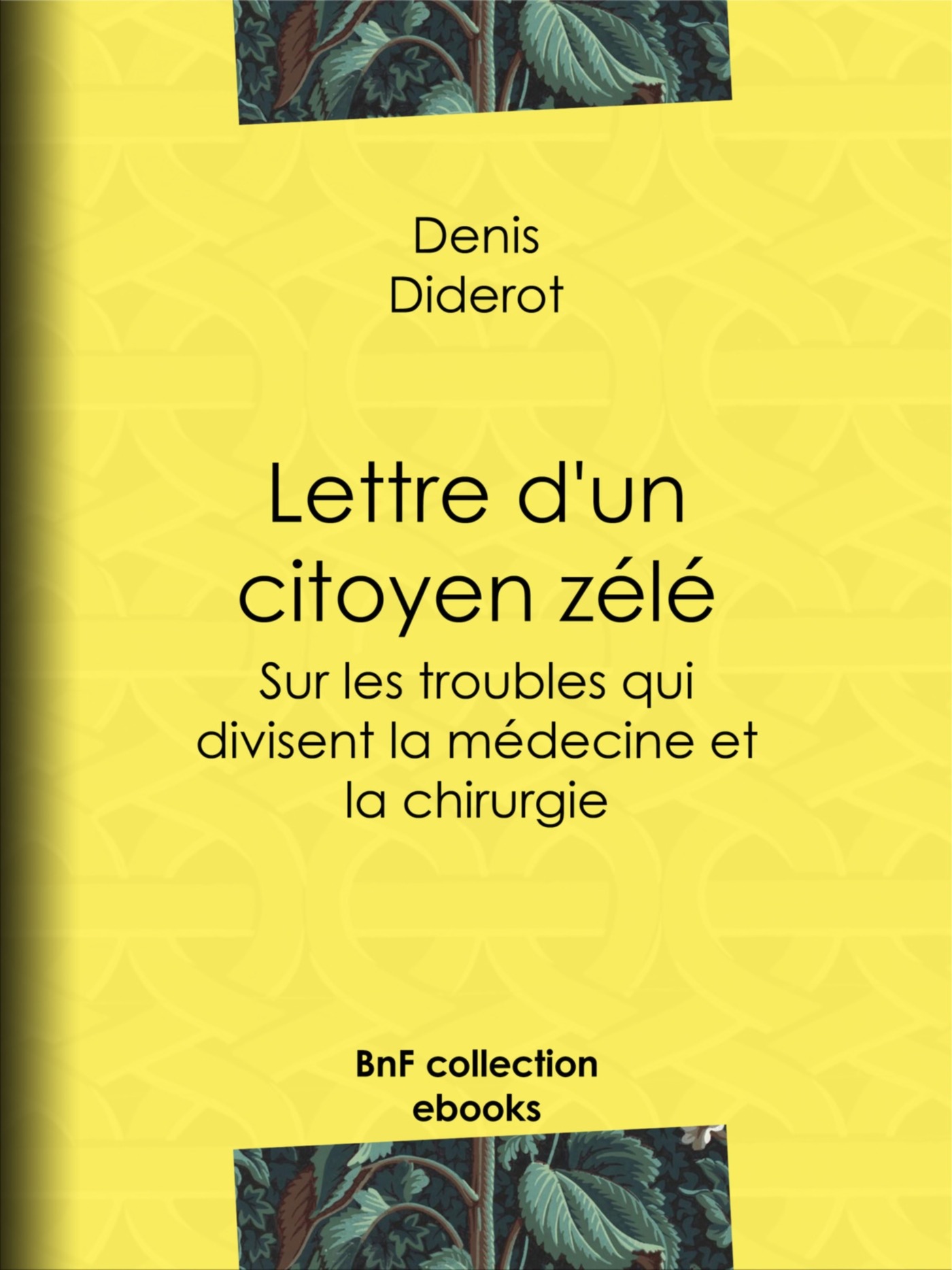 Couverture ebook de Lettre d'un citoyen zélé, de Denis Diderot