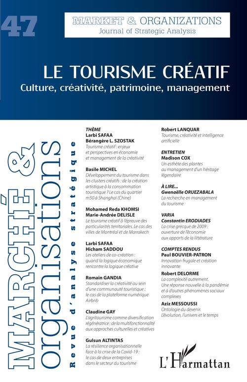 ebook cover of Le tourisme créatif, by Dimitri Uzunidis
