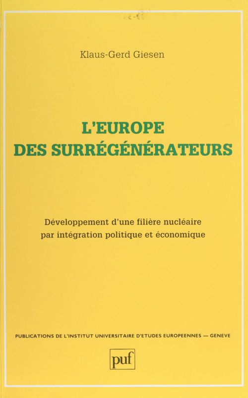 ebook cover of L'Europe des surrégénérateurs, by Giesen K.G.