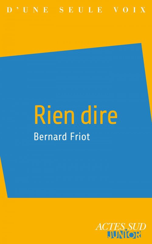Couverture ebook de Rien dire, de Bernard Friot