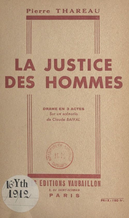 ebook cover of La justice des hommes, by Pierre Thareau